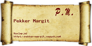 Pekker Margit névjegykártya